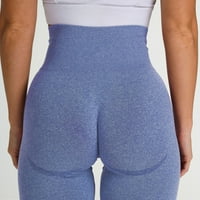 Pxiakgy joga hlače Ženska čista boja - pogodnost sportove fitness trčanje visoko struk joga hlače svijetlo plave + s