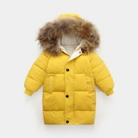 jjayotai zgušnjava djecu dolje kaput zimski kapuljač dugi dječaci Djevojke pamučne jakne Outerwears Dječji odjeća žuta 9- godina