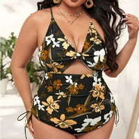 Loel ženski temmy control kupatilo sa visokim strukom plus veličina L-4XL bikini cvijet kupaći kostimi s jednim kupaćem kostimu