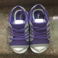 Oucaili Women Wedge Sandal Peep Toe Summer Cipes Platforma za rezanje Sandale Lagana mreža Ležerne cipele na otvorenom Purple 10