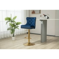Velvet Tapacirane zakrećene zakrećene zakrevene zakretne stolice sa zlatnim nogom mornaricom plavom bojom