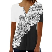 Žene ljetne majice Ležerne prilike kratki rukav V V izrez Grafički pulover bluza Labavi protočni rušeni