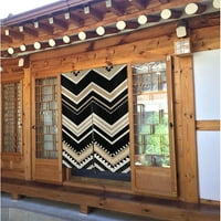 Crno bijeli tan zigzag japanska zavjesa noren za toalet partitiv zavjesa za tapiserija za tapiserija