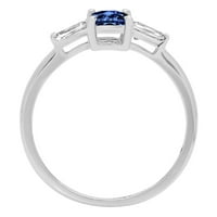 0,8CT smaragdni rez plavi simulirani tanzanite 18k bijelo zlato Angažovanje kamena prstena veličine 10,5