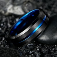 Tungsten prsten crna plava zlatna ruža zlato srebrna utora za vjenčanje bendovi zatečeni ivice gravirane