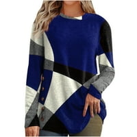 Ženske duge rukave dukseža Jesen modni O-izrez Plus veličina labava casual majica majica vrhova pulover