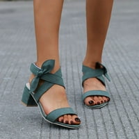 Žene Ljetne četvrtaste potpetice otvorene nožne luke za prozračne sandale modne cipele