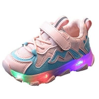 Dyfzdhu jesen Novo dječje cipele Kids Light Cipele Boys tenisice Djevojke mekani potplat Prozračni sjaj Baby Sports Pink Mesh LED