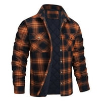 CLLIOS Flanel majice za muškarce plus veličine plaid jakne jeseni gumb dolje jakna Modern Fit s dugih