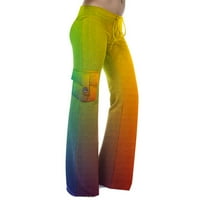 CLlios ženske joga hlače bootcut nogavi teretana visoke wiast hlače Stretch pants pantalone lagane casual pantalone