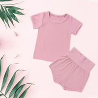 Slatke ljetne dječje djevojke Outfits postavljaju dječje pidžame čisti pamučni pamučni i mali dječji gornji dječji pregrijavajuće začepljene odjeće za 12 mjeseci