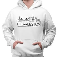 Skyline Charleston South Carolina Hoolie dukserica unise 4x-velika bijela