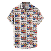 4. jula muške havajske majice USA Nacionalna zastava nazorna košulja kratkih rukava Ležerne prilike,