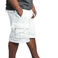 Muškarci Duljina koljena Elastična struka Kratke hlače s više džepova Teretne kratke hlače Plain Bots Wewout White 3xL