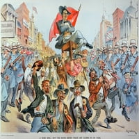J. Bryan Cartoon, 1896. N bučna mafija - ali zvučna novca policija se zatvara na njima : Crtani film, 1896., Joseph Keppler, JR prikazuje se