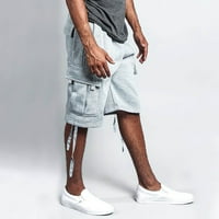 Ljeto Teško momak Muški ljetni teretni kratke hlače Višestruke pantalone Muške jogging kratke hlače svijetlo sivi xxxl