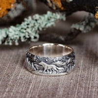 Nakit za žene Prstenje Muški lojalni vuk Par retro par prsten modni prsten slatki prsten trendi poklon