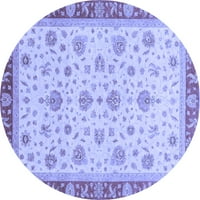 Ahgly Company Machine Persible Okrugli orijentalni plavi tradicionalni prostirci, 5 'krug