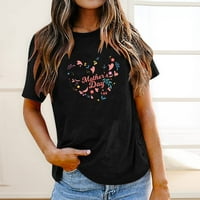 Ženski vrhovi prevelizirani grafički print TEE majica Labavi kratki rukav s okruglim vratom, casual