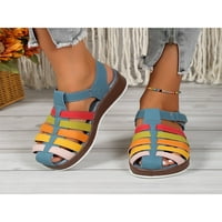 Tenmi ženske casual cipele Ljetni gladijator sandala zatvorene sandale za sandale plaže Lage Strappy Vintage Blue 9