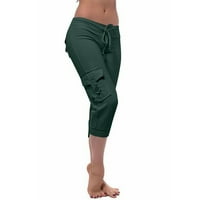 Capri teretni pantalone za žene visoke pranje istezanja casual capris hlače sa džepovima ljetni vježbanje