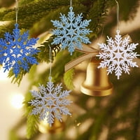 Božićni bijeli pahuljica ukrasi plastični sjajini snježni pahuljici ukrasi za zimske božićne ukrase