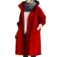 Outfmvch s dukseve za žene slobodno duhovito odijelo Elegantne vjetrove divlje zime žene crvene boje