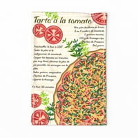 Štampani čaj ručnik, platna pamučna platna - francuski recept Tarte Vintage Green Crvena kuća Porodični ispis Dekorativni kuhinjski ručnik od kašičice