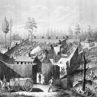 Građanski rat: Zatvor, 1864. Nsouth Pogled na zatvor Andersonville, Gruzija, tokom američkog građanskog rata. Litografija, 1864. Poster Print by