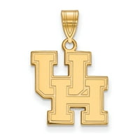 Čvrsto srebro sa zlatnim univerzitetom u Houston Medium Privjesak