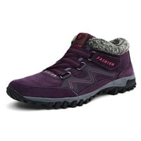 Eloshman dame otporne na plišane obloge na otvorenom planinarske cipele Ženske casual cipele za gležnjeve čipke čizme čizme ljubičaste crvene 9.5