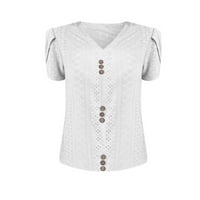 MESH rupa casual slica ženska majica majica vitka tunika V-izrez moda minimalistička žena odjeća abbigliamento