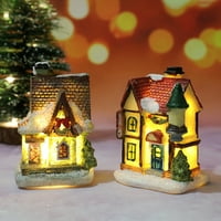 Talus Xmas ukras robusna LED smola osvjetljava DIY božićnu lutku figurice za spavaću sobu g