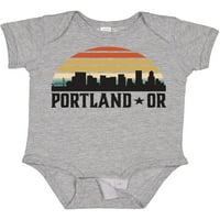 Inktastični portland Oregon Skyline Retro Sunset Poklon Baby Boy ili Baby Girl Bodysuit