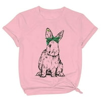 FOPP Prodavač žena modni casual uskršnji zečji tisak labavih udobnih vrhova majica bluza ružičasta xl