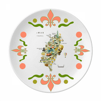 Putovanje Tajvan Područje Kina Art Deco Fashion Cvijeće keramika Ploča posuđa za večeru