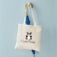 Cafepress - Volim pandas torba - prirodna platna torba, Torba od platna