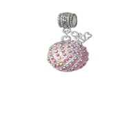 Delight nakit silvertone Veliki super sjaj kristalno ružičasto ab odbojka Čestitamo šarm perle s vinge