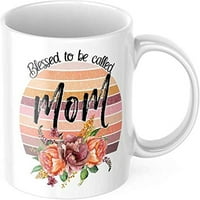 Blagoslovljen da se zove mama šalica za kafu majčin dan poklon ideja smiješna slatka motivacija inspiracija 11-unci bijeli keramički novost čaj čaša P00230