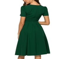 WRCNOTE DAMIES Swing Tunic A-line haljine modni putopisni patentni zatvarač midi haljina od punog boja