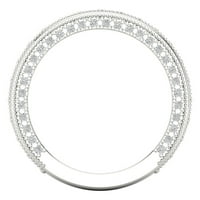1. CT sjajan okrugli rez simulirani dijamant 14k bijelo zlato vječnost bend sz 8,75