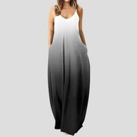 Ženska dugačka haljina dugačka maxi v izrez labava haljina bez rukava maxi haljina s rukavima ljeto
