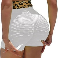 Zunfeo gamaše za žene- Ležerne prilike ravno-nogu Yoga hlače Elastični udobni visoki struk čvrsti kratke hlače bijeli XL