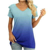 Zodggu Tunic Osnove majice za žene Cleariance V izrez Kombinacije udobne labave ležerne majice Trendy