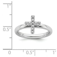 Bijeli sterling srebrni prsten za prekrivanje dijamantskih izraza
