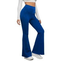 Cuekondy ženske ležerne hlače od pune boje elastične visoke struk mršave hlače Yoga Sportske casual