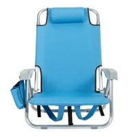 Vinado ruksak na plaži sa sklopivim prenosivim stolicama čvrsto građevinsko ograničavanje plave boje
