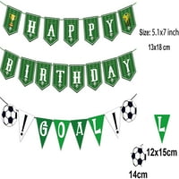 Fudbalska zabava opskrbljuje fudbalski komplet, sretan rođendan baner s diy tortem Topper, kasne folije