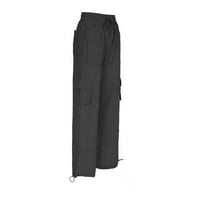 Ženske vučne elastične strukske hlače Čvrste casual radne odjeće hlače sa džepovima udobne labave ulične