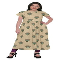 Moomaya je ispisala indijsku gornju dugu kurti haljinu od pamučne tunike za žene